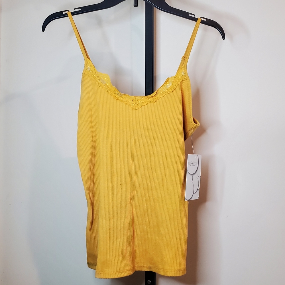6/$36 Full Circle Trends Yellow Orange Cami Ribbed